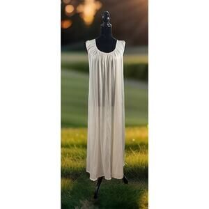 Vintage Sears Sheer Long Nightgown Pedal Pink 0neSize Cottagecore Grannycore